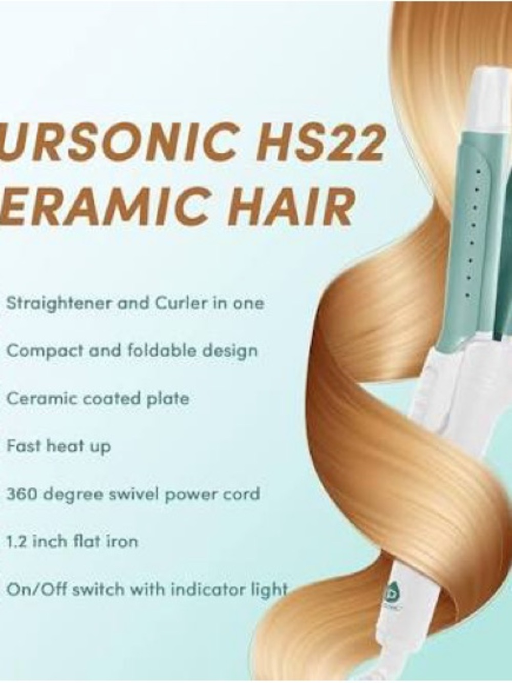 Curler 2-in-1 Ceramic Hair Straightener Curler - Picture 4 of 5